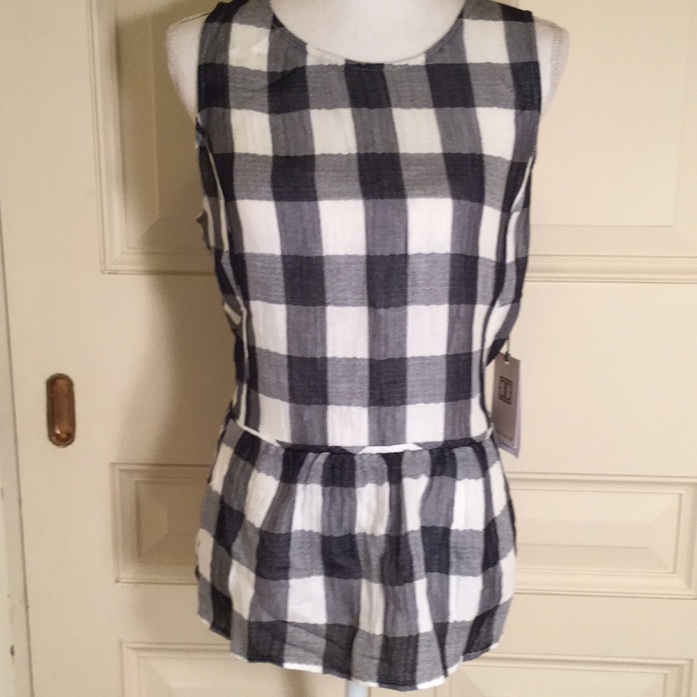 Ivanka Trump Blue And White Check Top